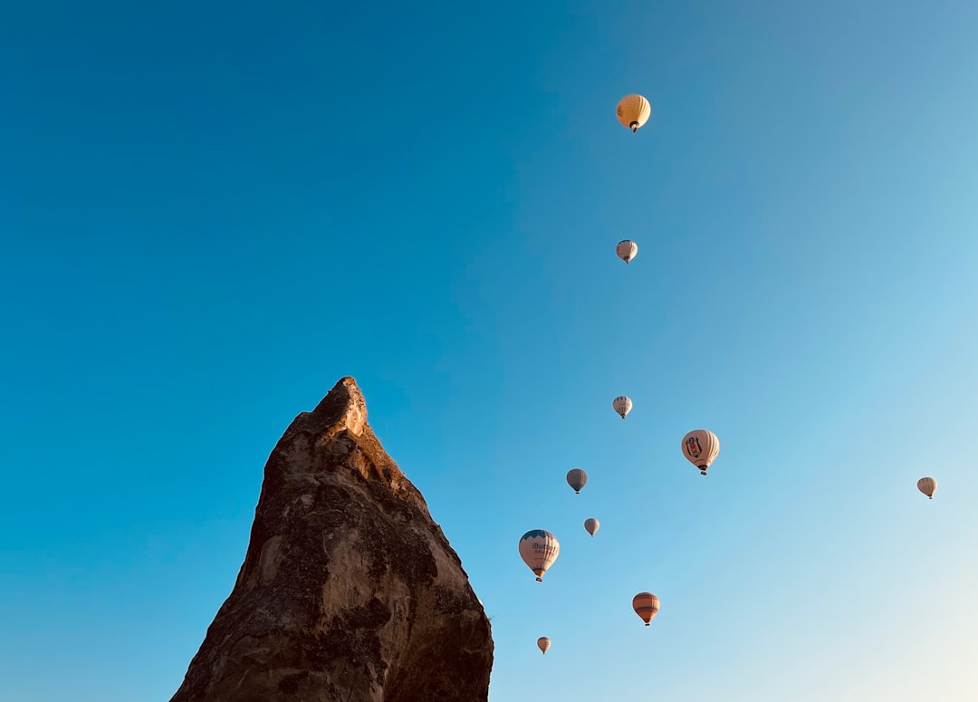 a group of hot air balloons in the sky